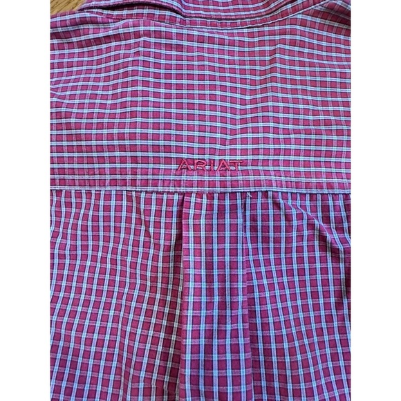 Ariat Mens Checked Pattern Long Sleeves Dress Shirt Size XLT - Picture 6 of 6
